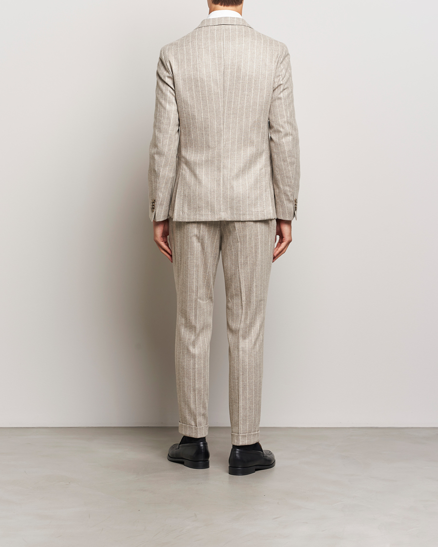 Men | Suits | BOSS BLACK | Hanry Wool Pinstriped Suit Light Beige