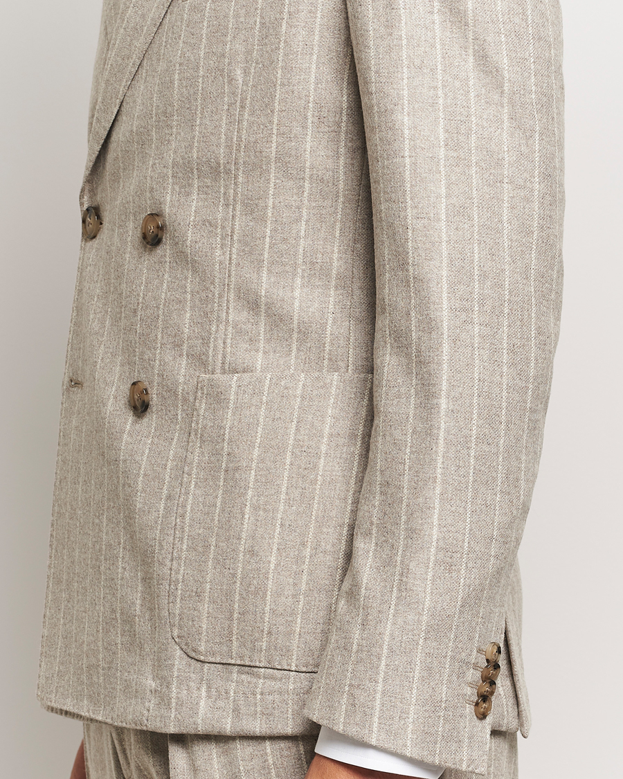 Men | Suits | BOSS BLACK | Hanry Wool Pinstriped Suit Light Beige