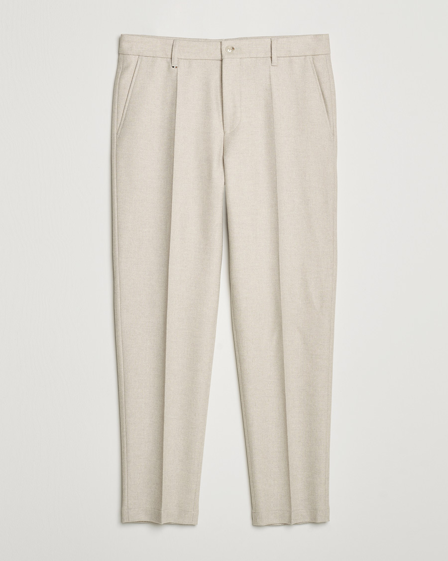 Men | Trousers | BOSS BLACK | Perin Wool Trousers Open White