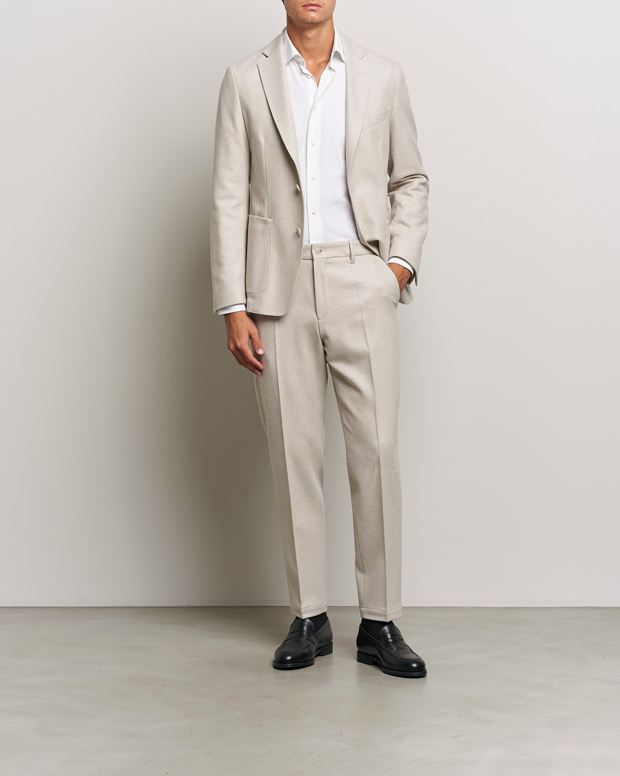 Men | Trousers | BOSS BLACK | Perin Wool Trousers Open White