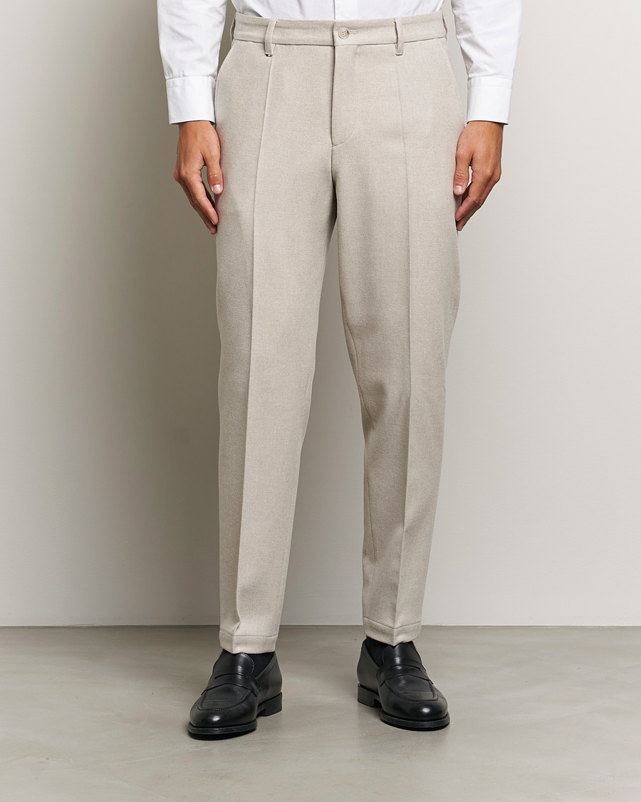 Men | Trousers | BOSS BLACK | Perin Wool Trousers Open White