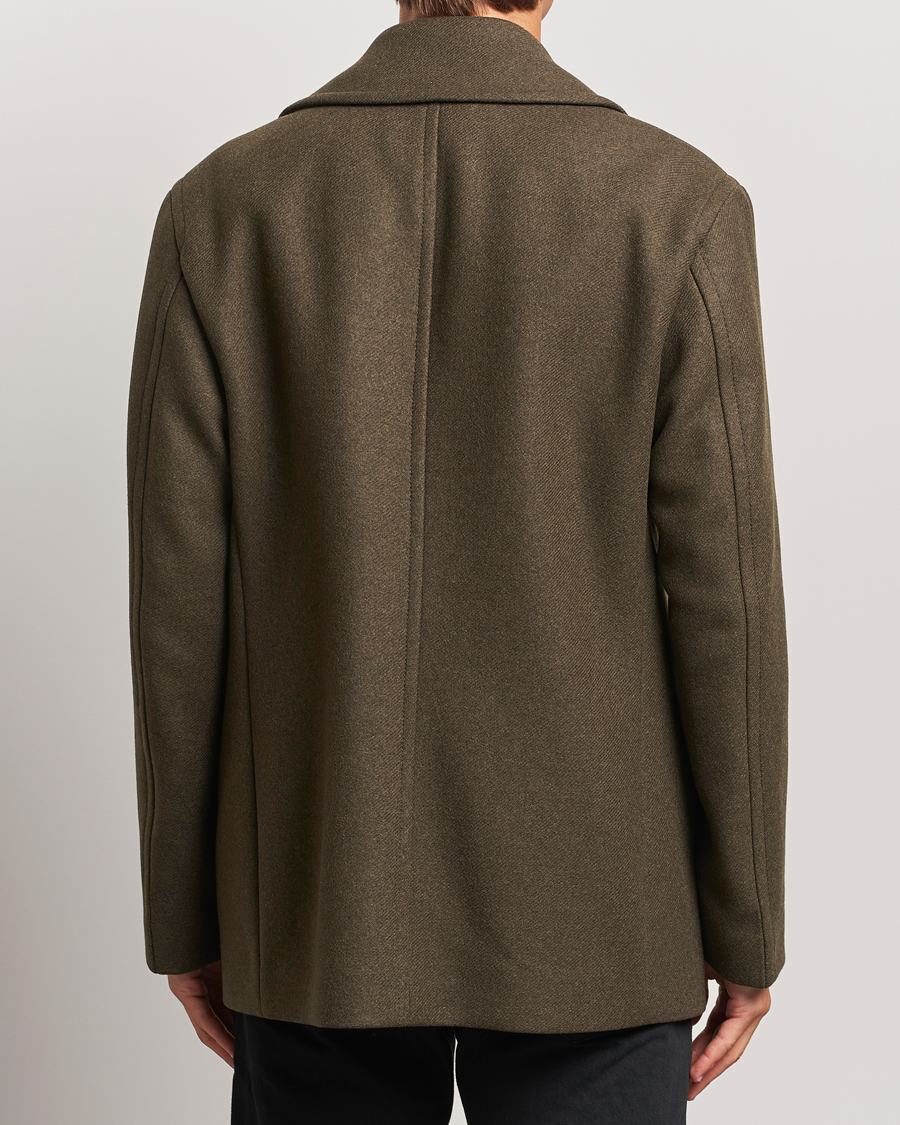 Men | Coats & Jackets | BOSS BLACK | Clay Wool Peacoat Open Green
