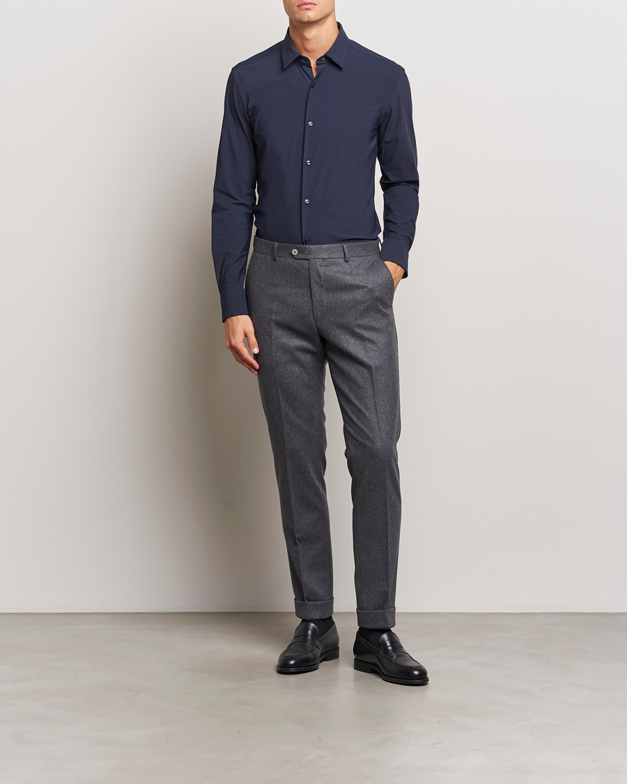 Men | Shirts | BOSS BLACK | Hank 4-Way Stretch Shirt Dark Blue