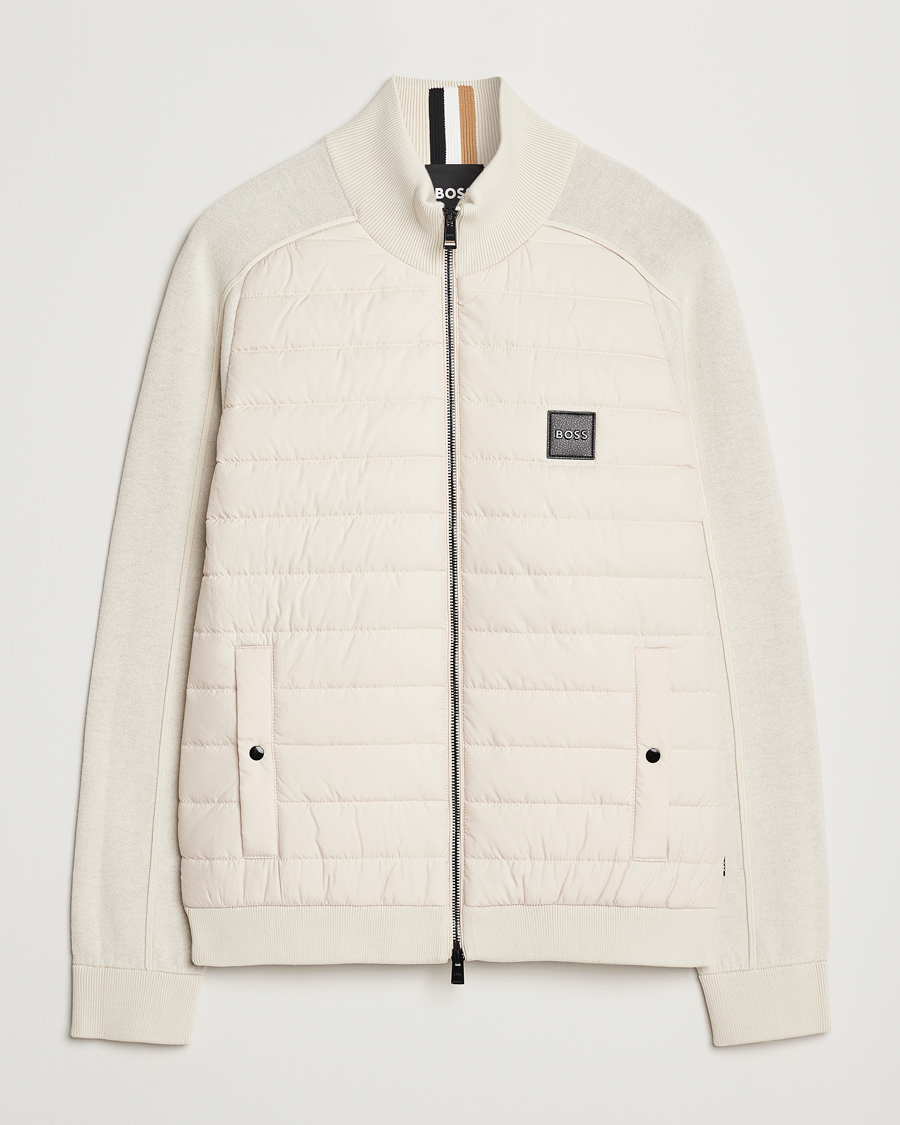 Men | Coats & Jackets | BOSS BLACK | Esfero Hybrid Full Zip Open White