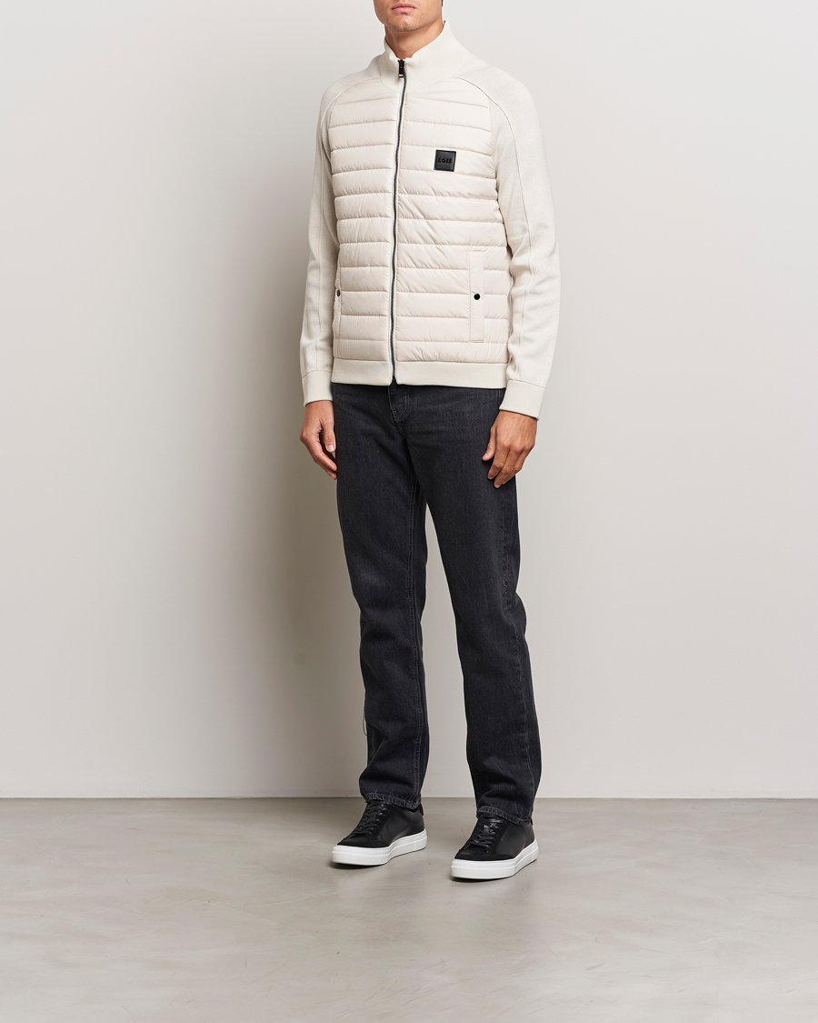 Men | Coats & Jackets | BOSS BLACK | Esfero Hybrid Full Zip Open White