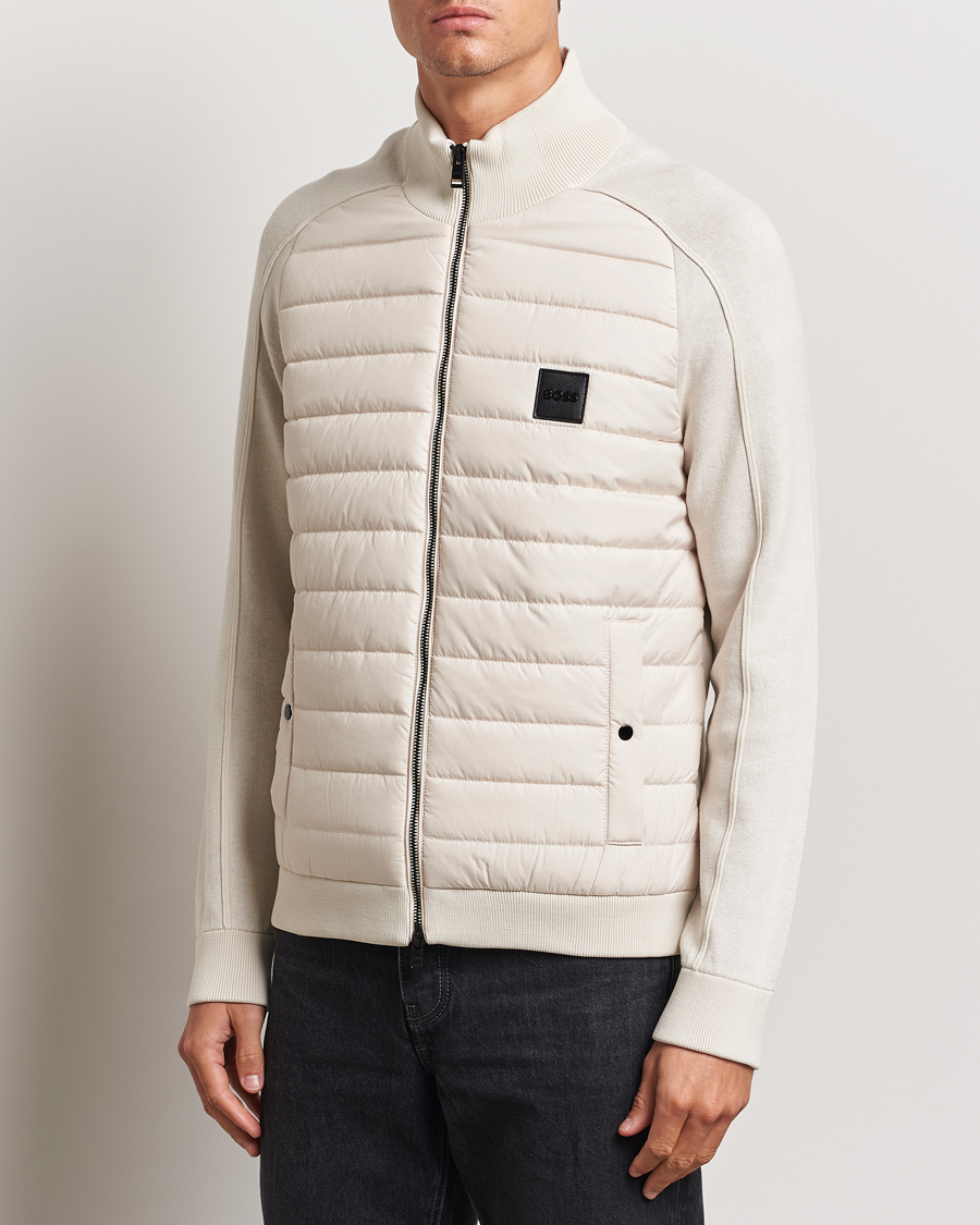 Men | Coats & Jackets | BOSS BLACK | Esfero Hybrid Full Zip Open White