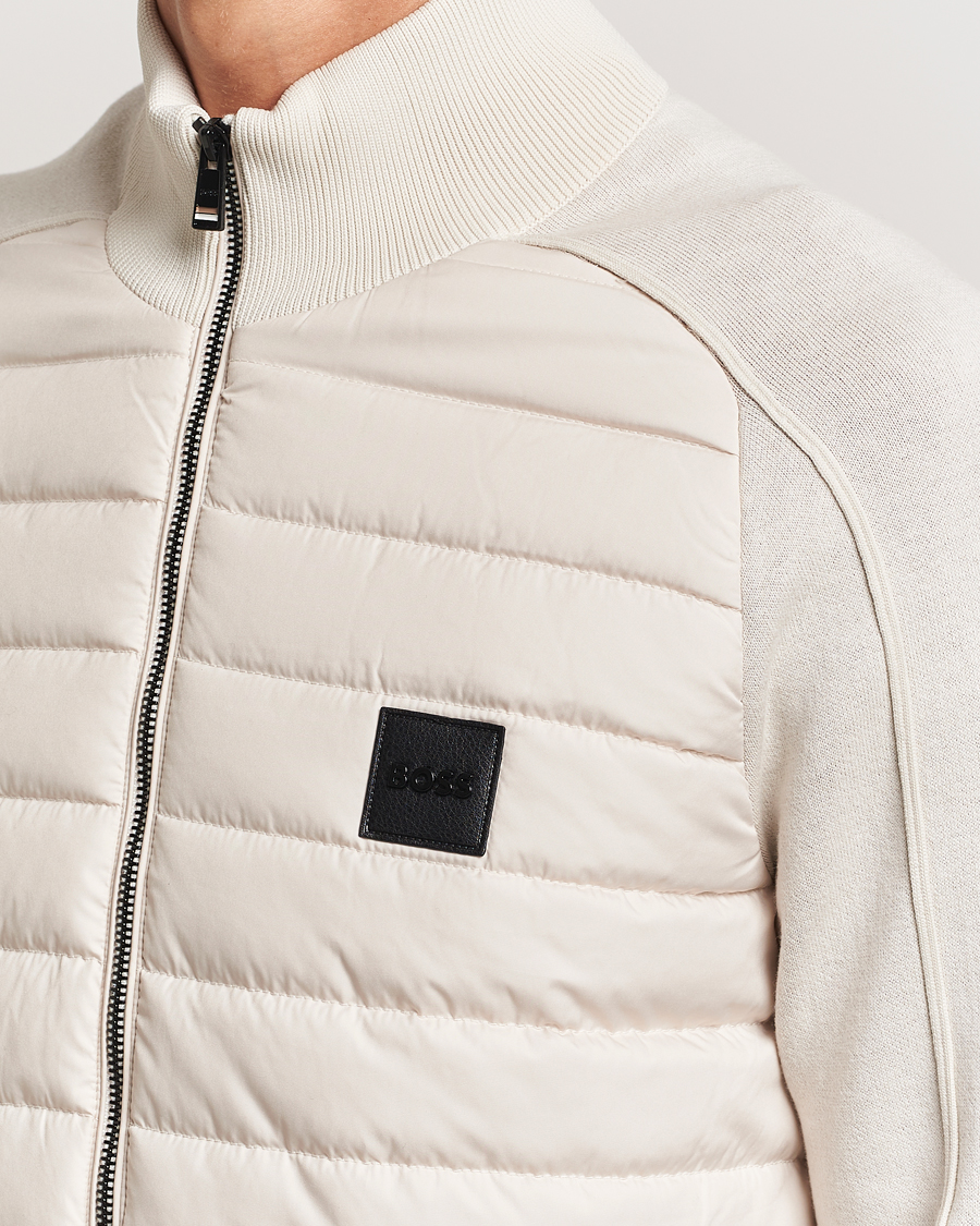 Men | Coats & Jackets | BOSS BLACK | Esfero Hybrid Full Zip Open White