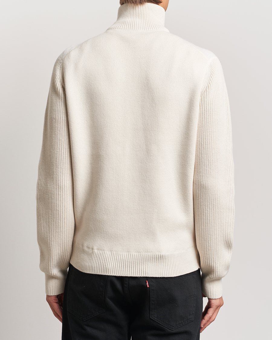 Men | Sweaters & Knitwear | BOSS BLACK | Emeraviglio Wool/Cotton Full Zip Open White