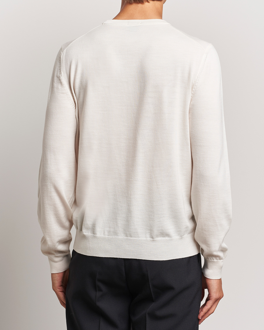 Men | Sweaters & Knitwear | BOSS BLACK | Botto Merino Knitted Pullover Open White