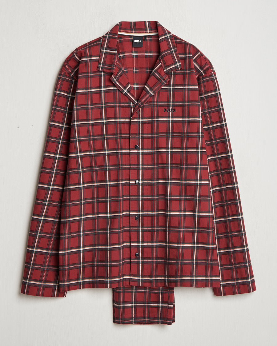 Men | Pyjamas & Robes | BOSS BLACK | Holiday Checked Pyjama Set Dark Red