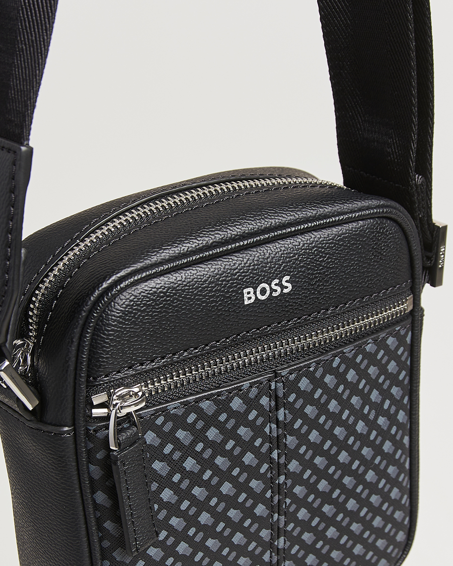 Men | BOSS BLACK Zair Monogram Shoulder Bag Black | BOSS BLACK | Zair Monogram Shoulder Bag Black