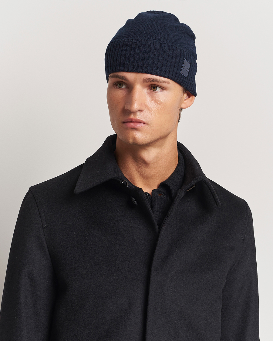 Men | BOSS ORANGE Akaio Logo Beanie Dark Blue | BOSS ORANGE | Akaio Logo Beanie Dark Blue
