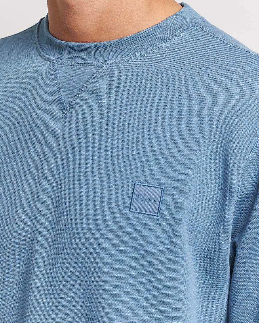 Men | Sweaters & Knitwear | BOSS ORANGE | Westart Logo Sweatshirt Open Blue