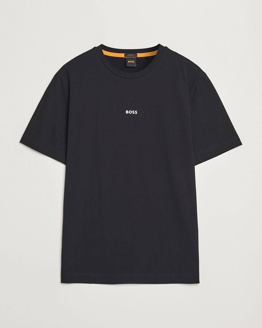 Men | T-Shirts | BOSS ORANGE | Tchup Logo Crew Neck T-Shirt Black