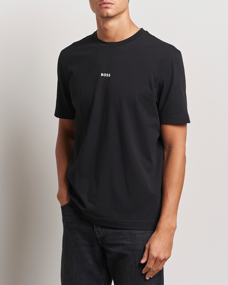 Men | T-Shirts | BOSS ORANGE | Tchup Logo Crew Neck T-Shirt Black