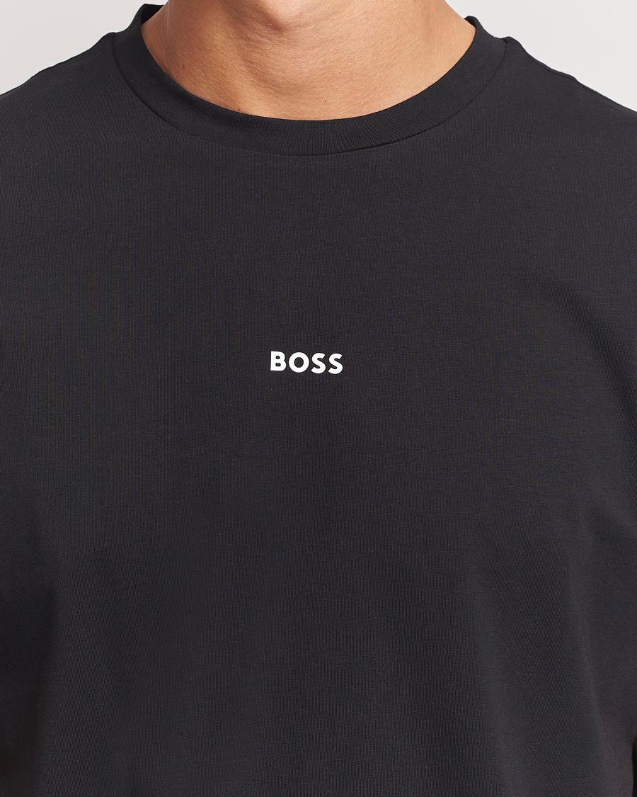 Men | T-Shirts | BOSS ORANGE | Tchup Logo Crew Neck T-Shirt Black