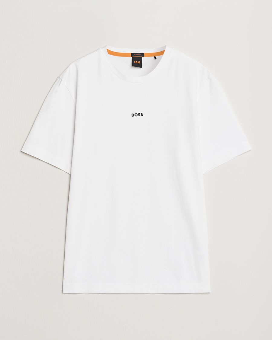 Men | T-Shirts | BOSS ORANGE | Tchup Logo Crew Neck T-Shirt White