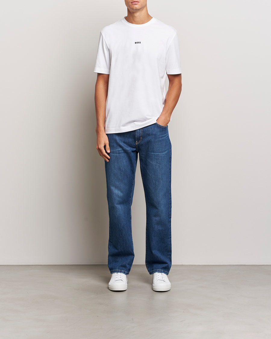 Men | T-Shirts | BOSS ORANGE | Tchup Logo Crew Neck T-Shirt White