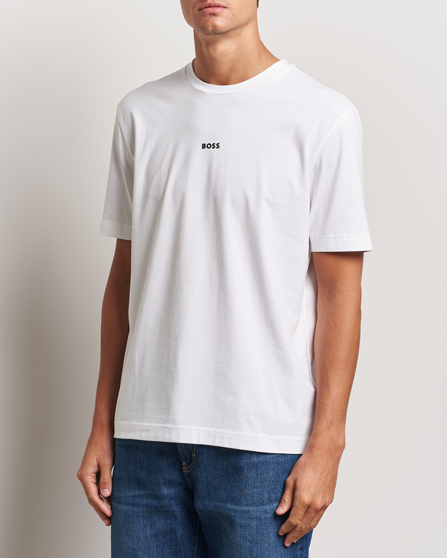 Men | T-Shirts | BOSS ORANGE | Tchup Logo Crew Neck T-Shirt White