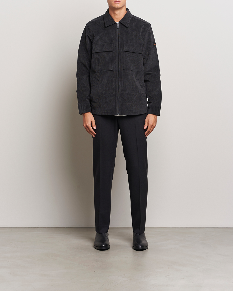 Men | Shirts | BOSS ORANGE | Lozzy Brushed Overshirt Black