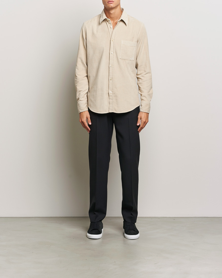 Men | Shirts | BOSS ORANGE | Relegant Corduroy Shirt Light Beige