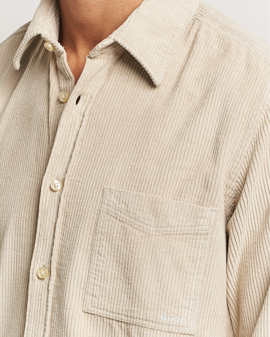 Men | Shirts | BOSS ORANGE | Relegant Corduroy Shirt Light Beige
