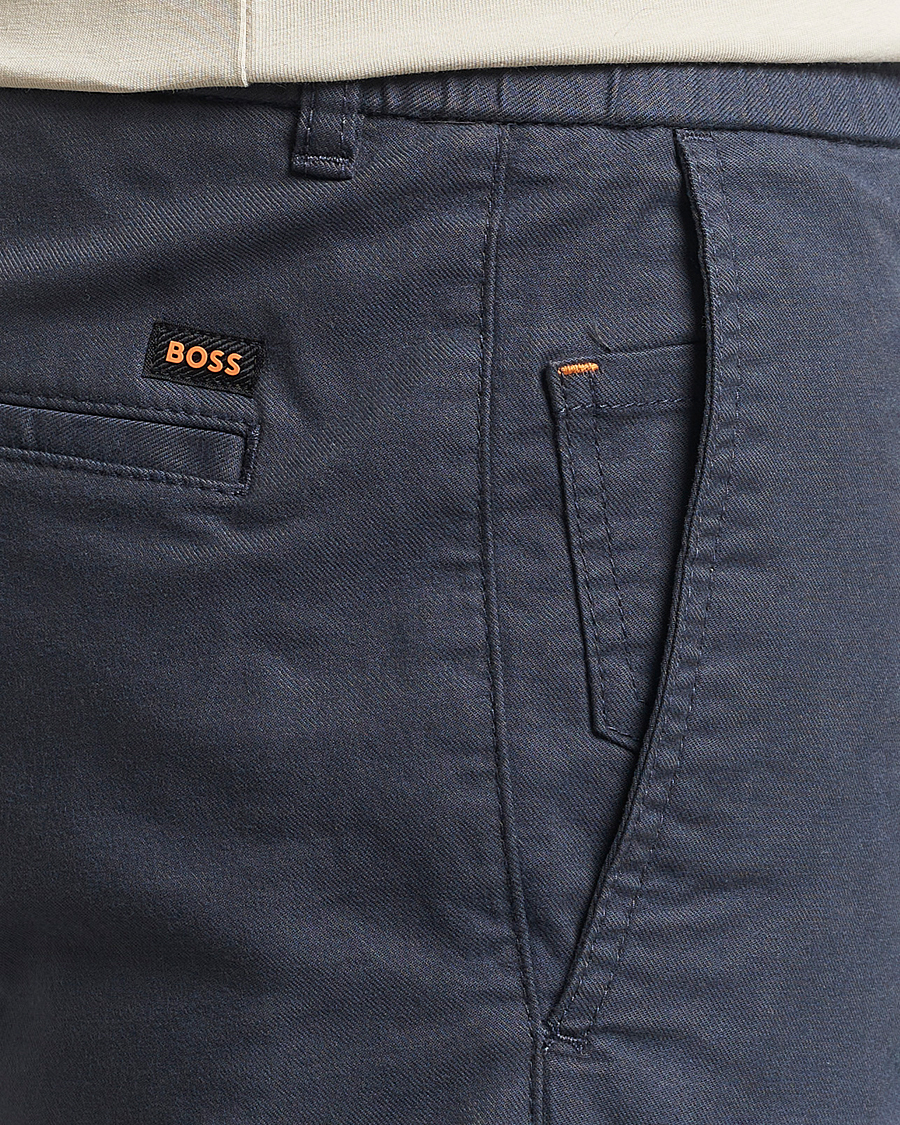 Men | Trousers | BOSS ORANGE | Tapered Drawstring Trousers Dark Blue