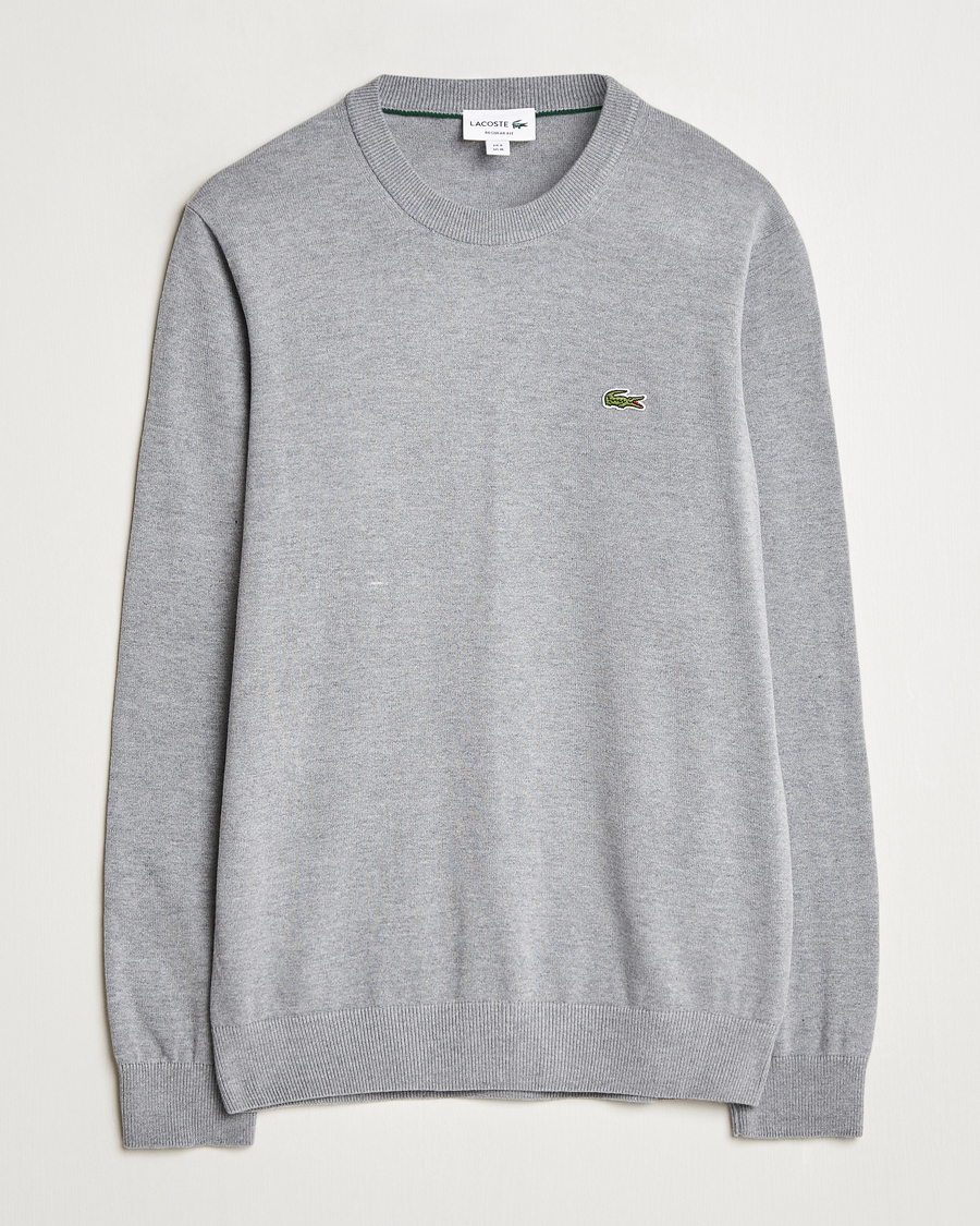 Men | Sweaters & Knitwear | Lacoste | Cotton Knitted Sweater Silver Chine