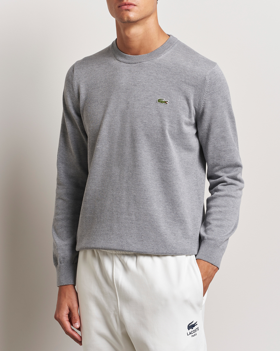 Men | Sweaters & Knitwear | Lacoste | Cotton Knitted Sweater Silver Chine