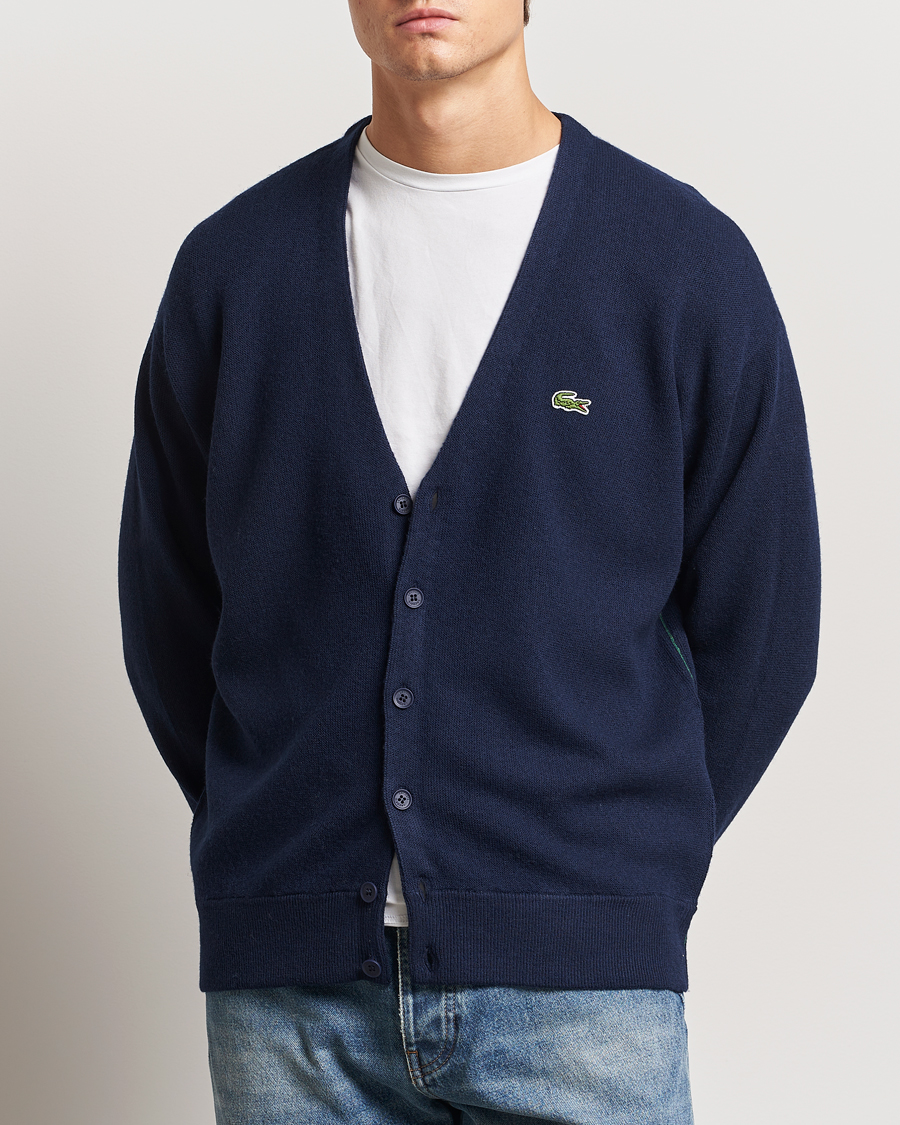 Lacoste Carded Wool Cardigan Navy at CareOfCarl.com