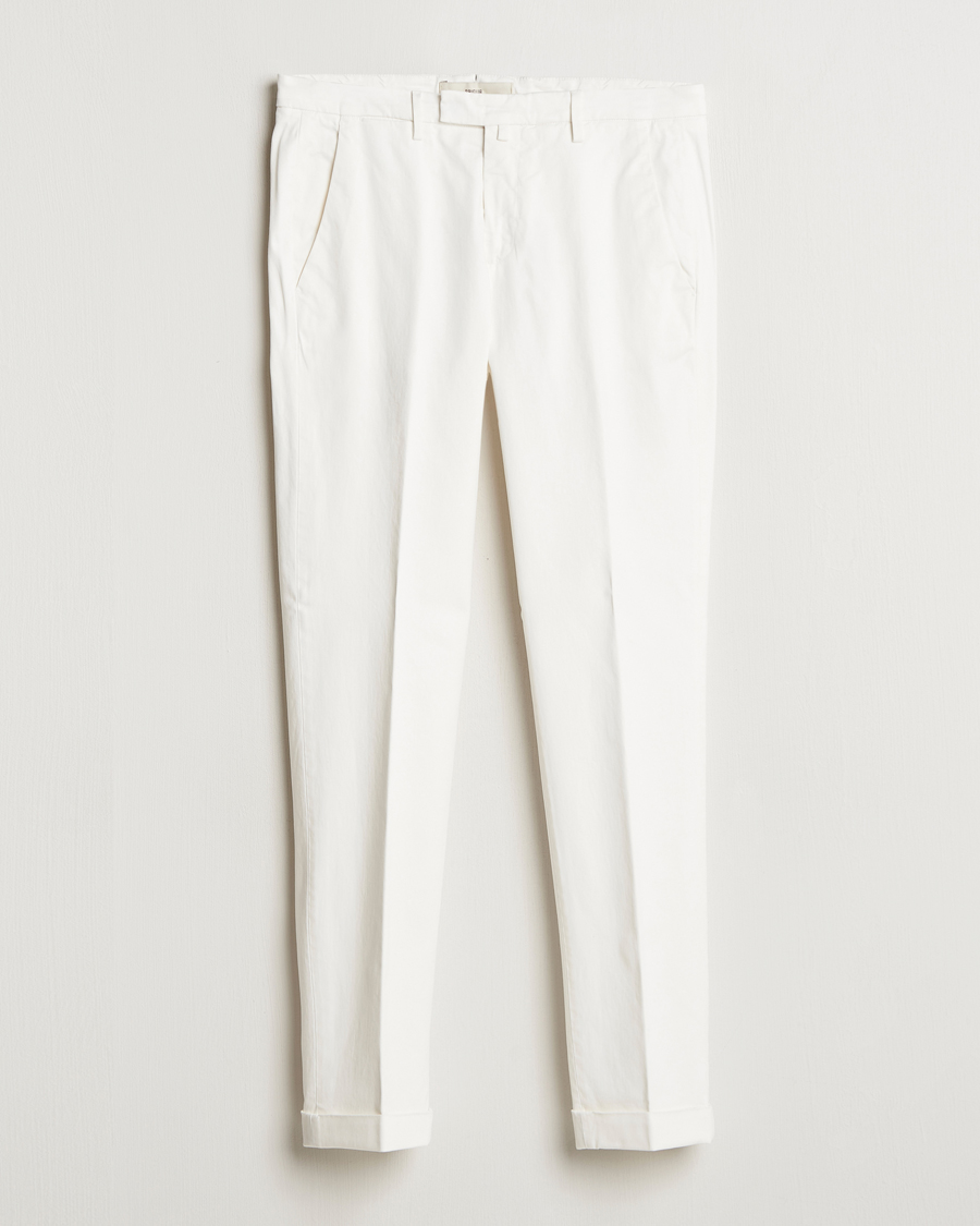 Men | Trousers | Briglia 1949 | Slim Fit Cotton Stretch Chino Off White
