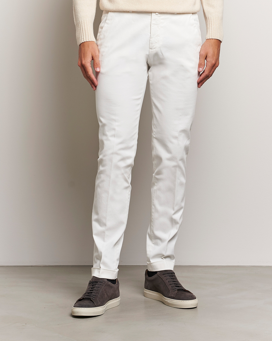 Men | Trousers | Briglia 1949 | Slim Fit Cotton Stretch Chino Off White