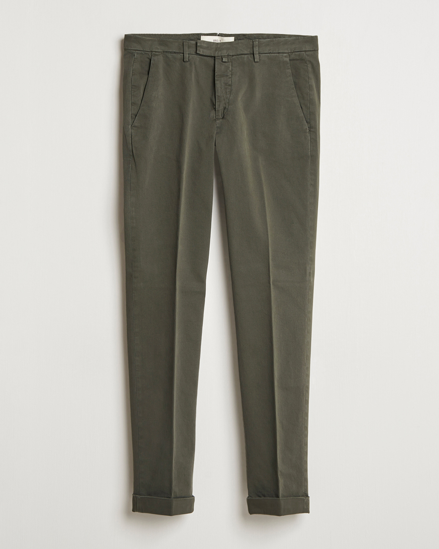 Men | Trousers | Briglia 1949 | Slim Fit Cotton Stretch Chino Military