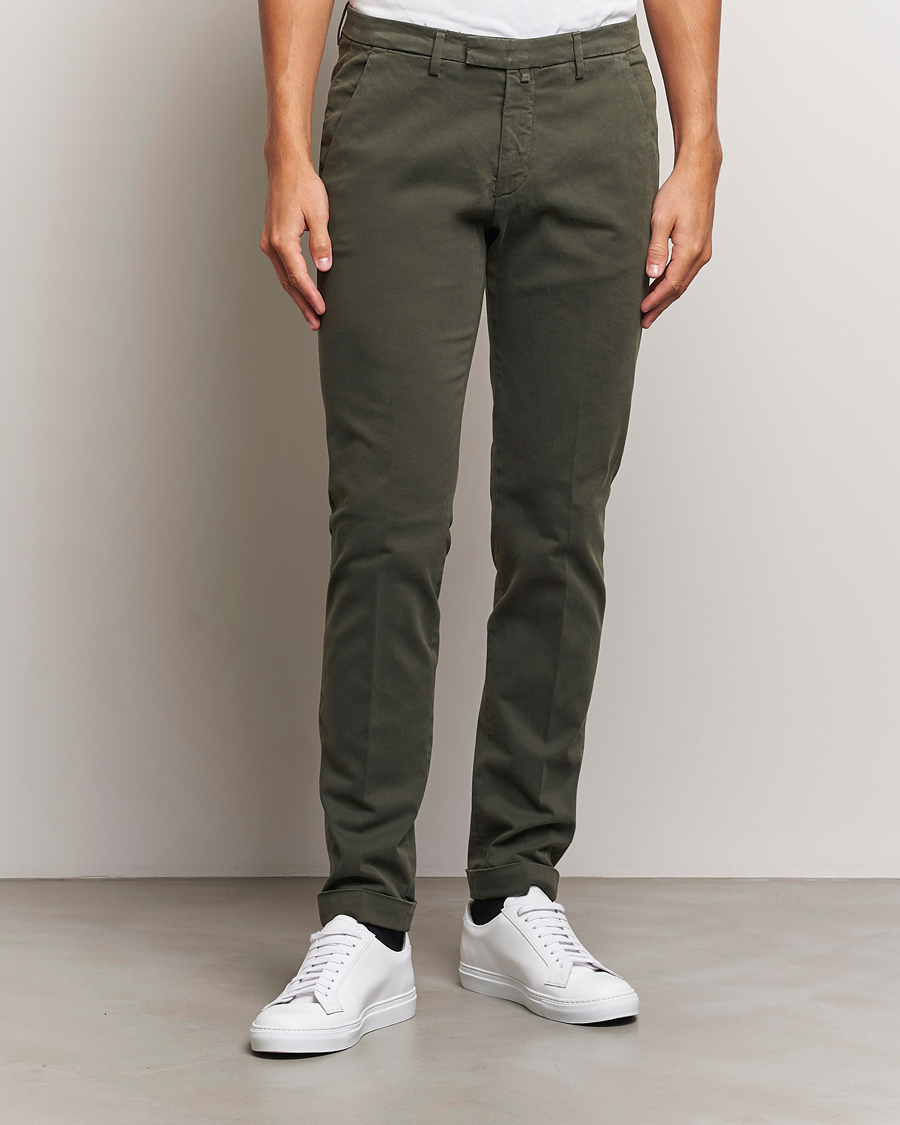 Men | Trousers | Briglia 1949 | Slim Fit Cotton Stretch Chino Military