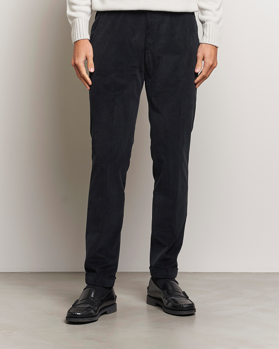 Men | Trousers | Briglia 1949 | Slim Fit Corduroy Trousers Black
