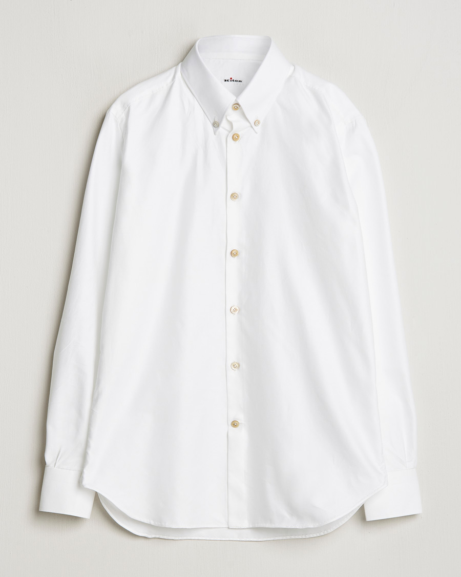 Men | Shirts | Kiton | Slim Fit Button Down Oxford Shirt White
