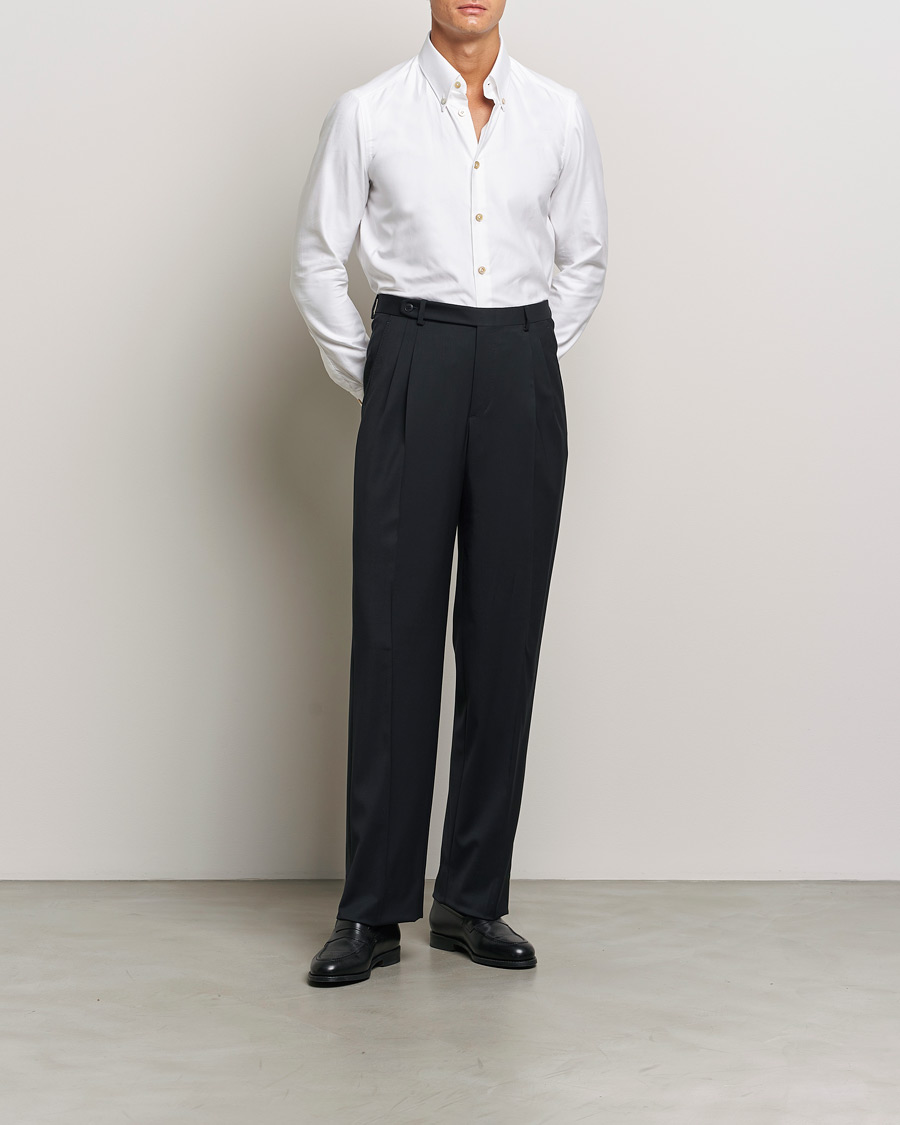 Men | Shirts | Kiton | Slim Fit Button Down Oxford Shirt White