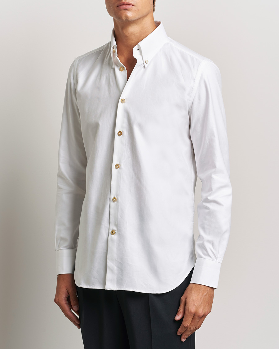 Men | Shirts | Kiton | Slim Fit Button Down Oxford Shirt White