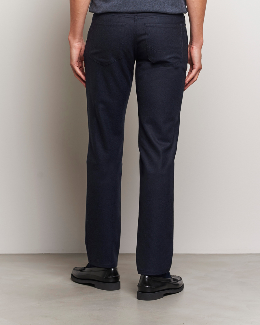 Men | Trousers | Brioni | Slim Fit 5-Pocket Flannel Pants Navy
