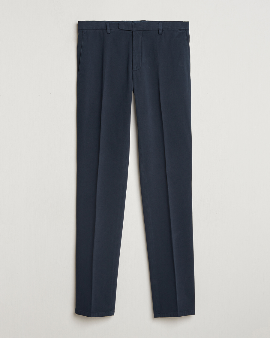 Boglioli Cotton Twill Trousers Navy at CareOfCarl.com