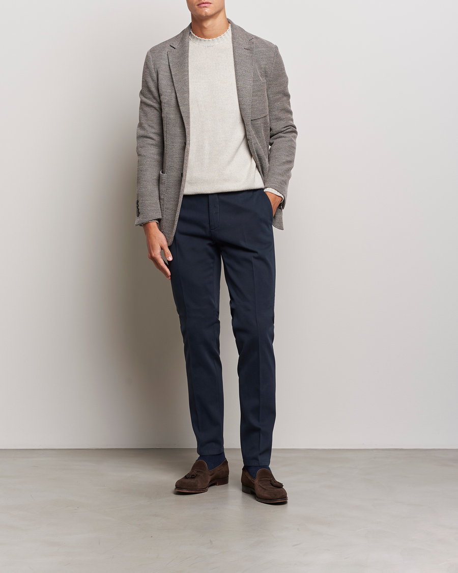 Boglioli Cotton Twill Trousers Navy at CareOfCarl.com