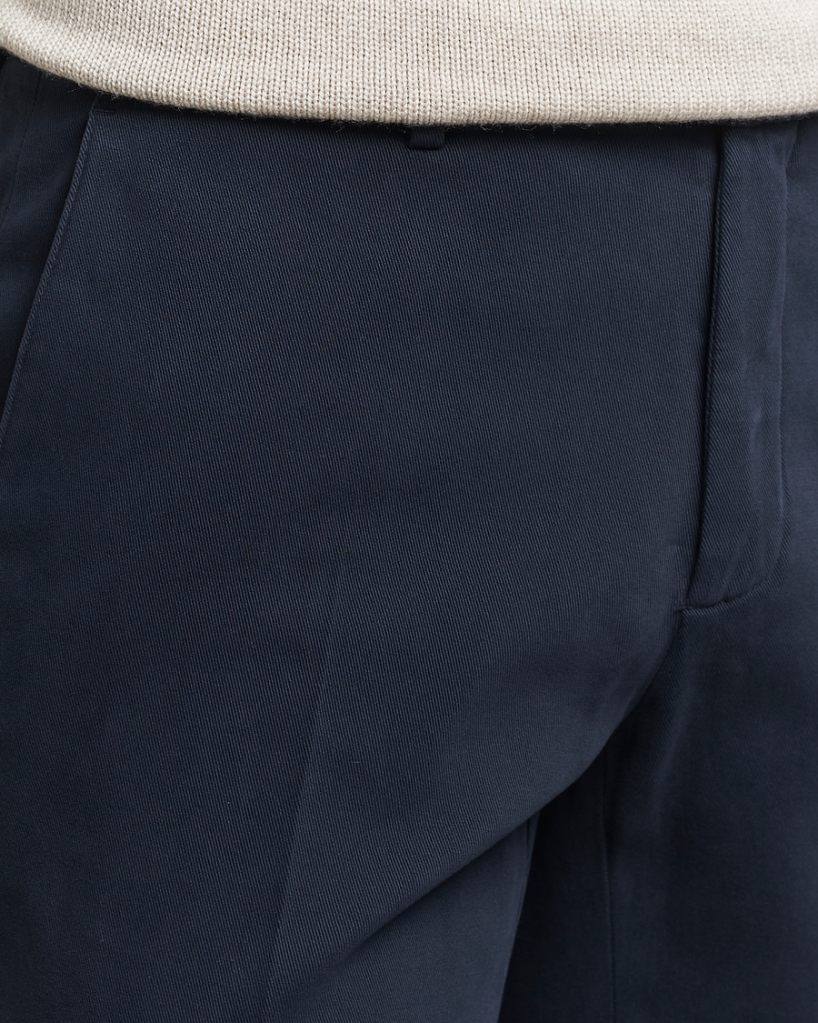 Boglioli Cotton Twill Trousers Navy at CareOfCarl.com
