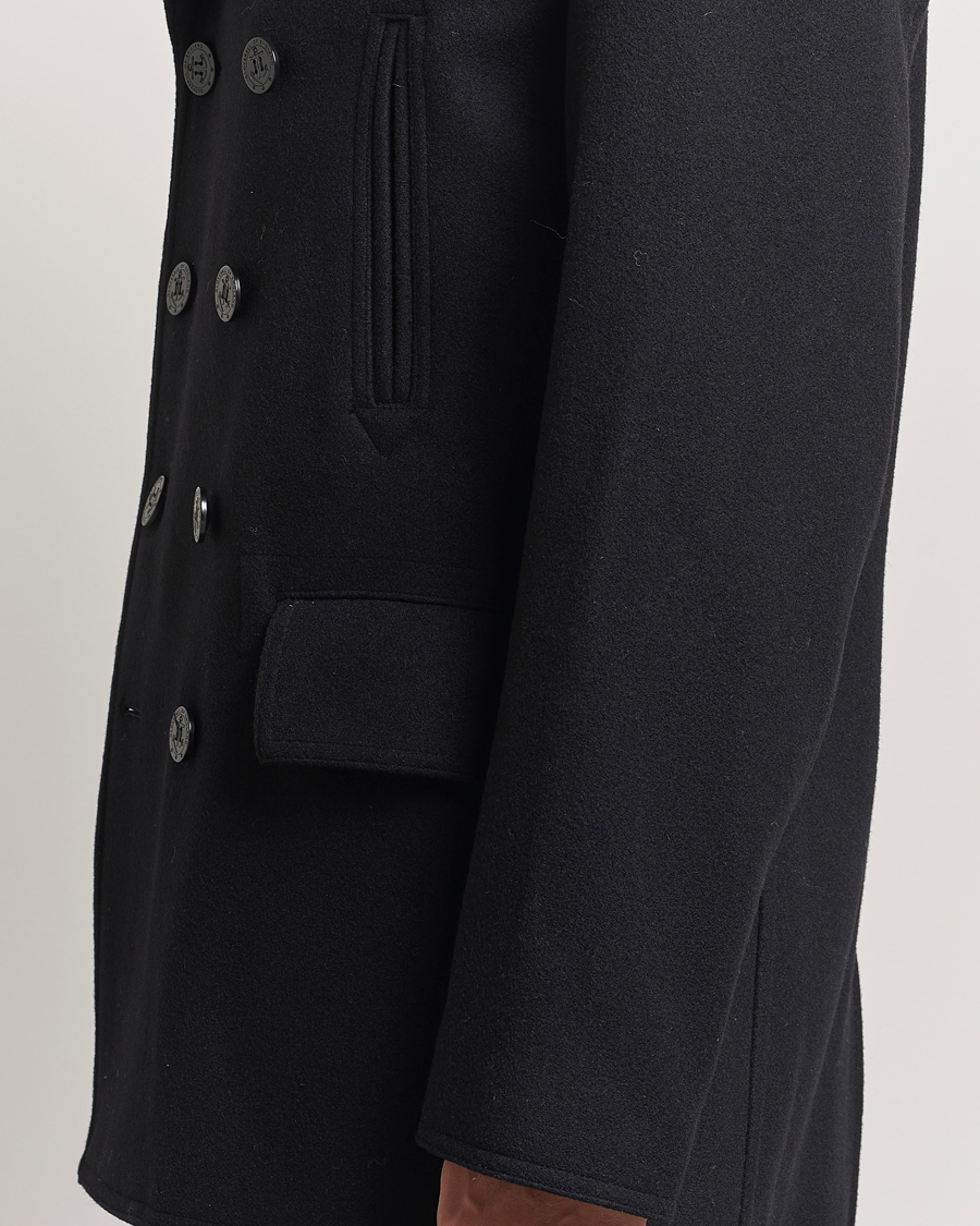 Men | Coats & Jackets | Gloverall | Churchill Reefer Peacoat Black