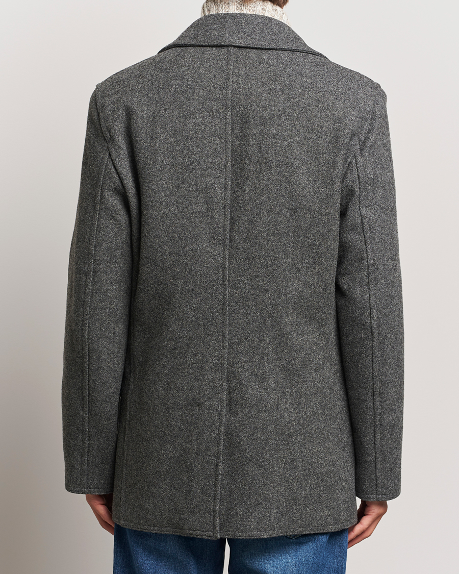 Men | Coats & Jackets | Gloverall | Churchill Reefer Peacoat Grey