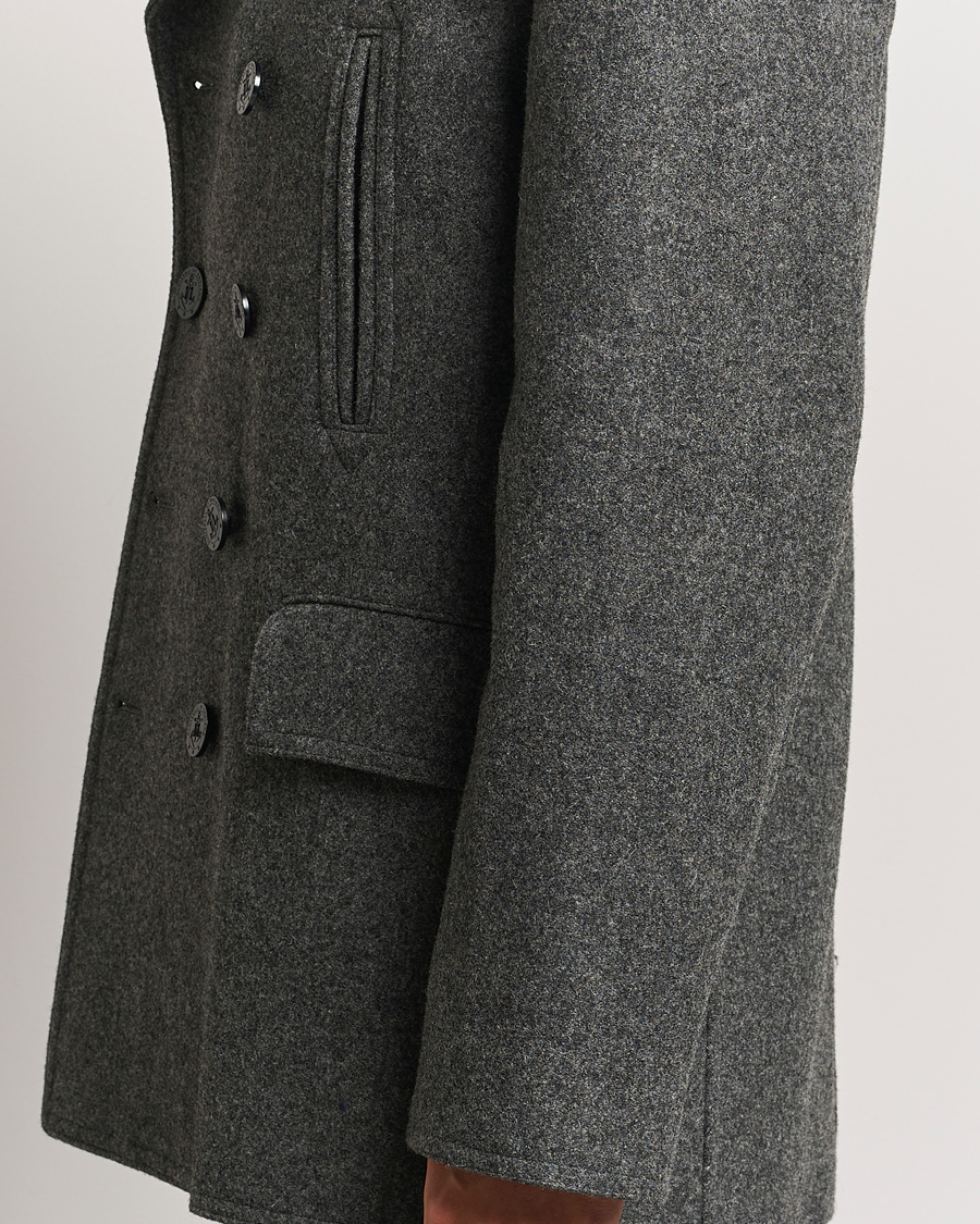 Men | Coats & Jackets | Gloverall | Churchill Reefer Peacoat Grey