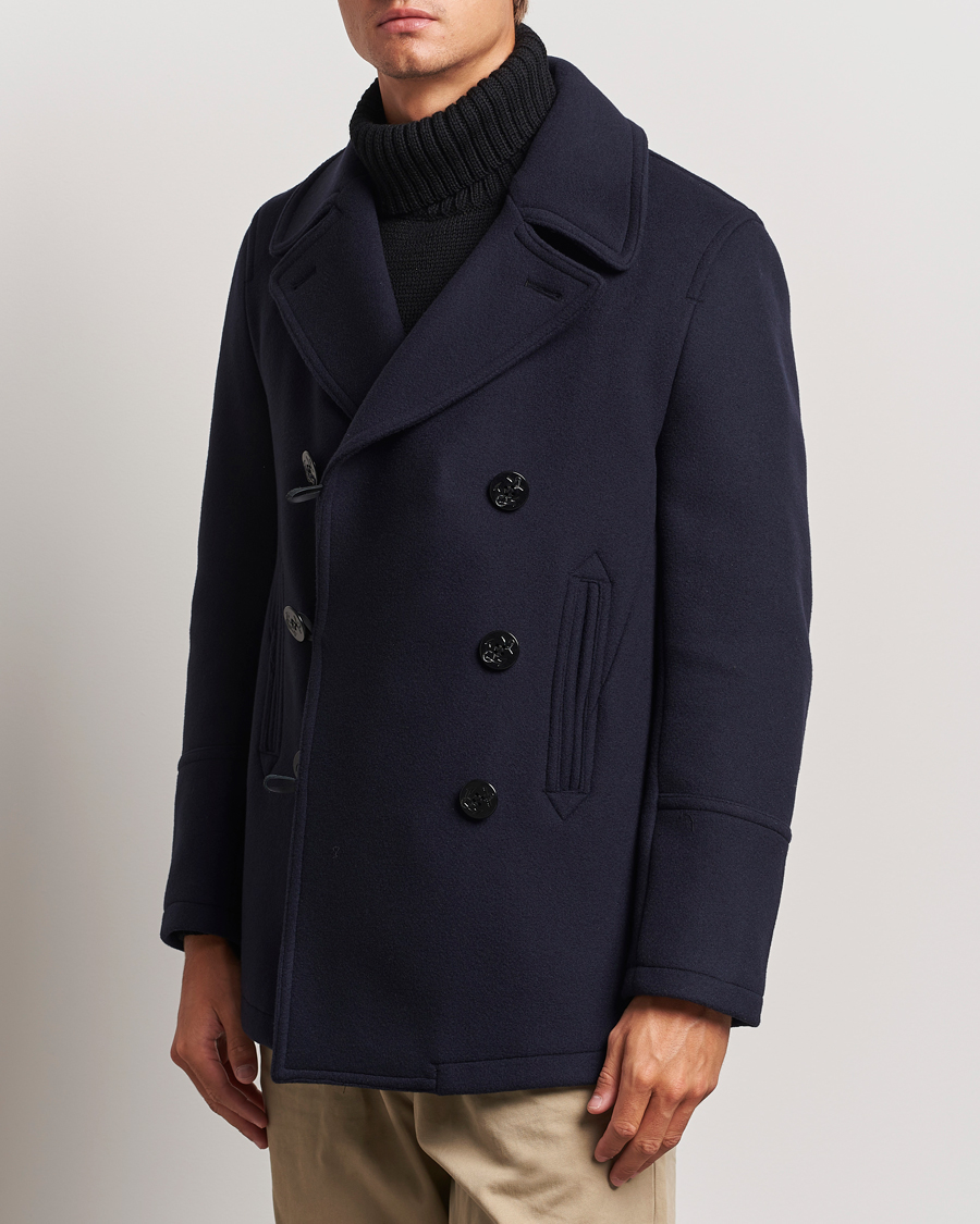 Men | Coats & Jackets | Gloverall | Tennyson Peacoat Navy