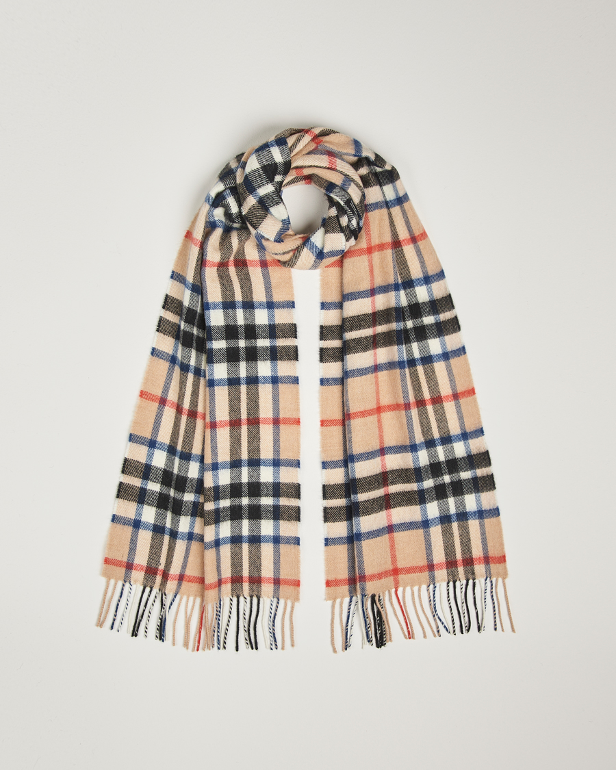 Men | Gloverall Lambswool Scarf Camel Check | Gloverall | Lambswool Scarf Camel Check