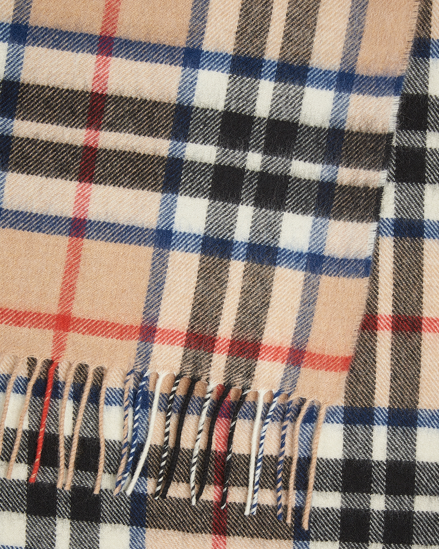 Men | Gloverall Lambswool Scarf Camel Check | Gloverall | Lambswool Scarf Camel Check