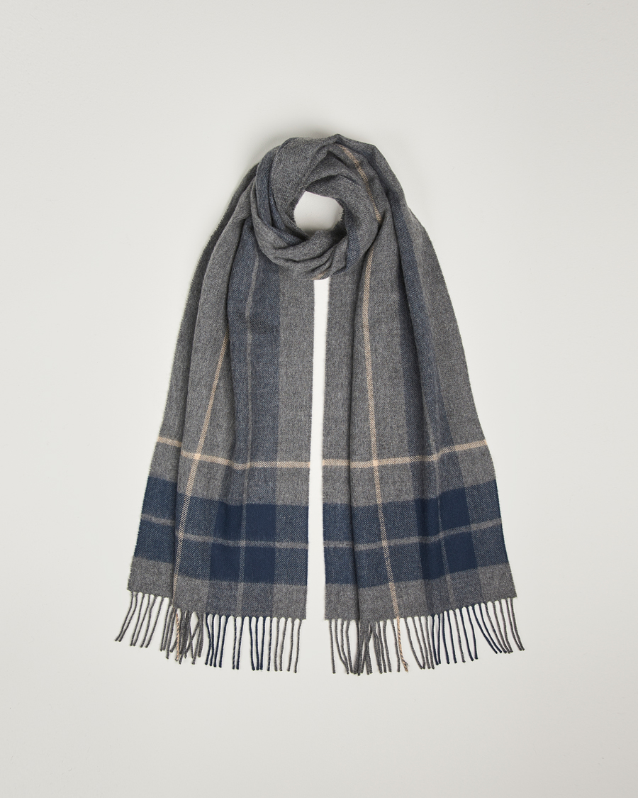 Men | Gloverall Lambswool Scarf Grey Check | Gloverall | Lambswool Scarf Grey Check