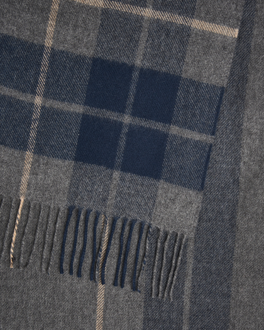 Men | Gloverall Lambswool Scarf Grey Check | Gloverall | Lambswool Scarf Grey Check